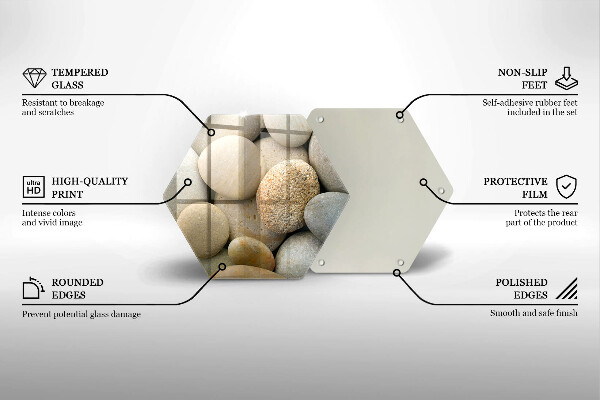 Glas Herdabdeckplatte Muster aus ovalen Steinen