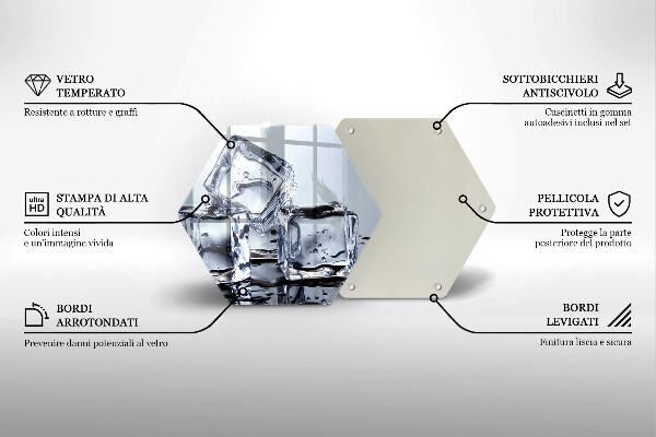 Glas Herdabdeckplatte Eiswürfel