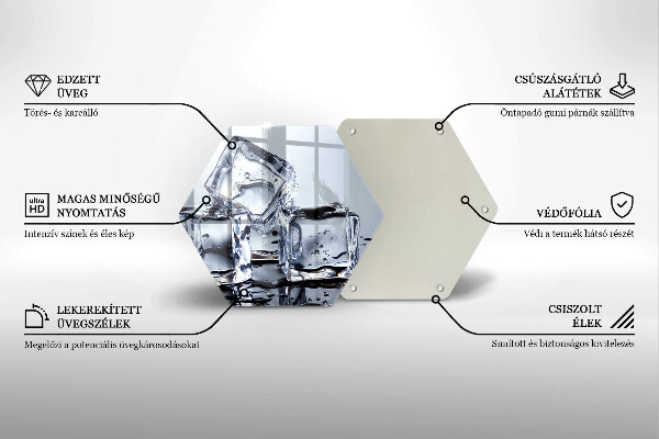 Glas Herdabdeckplatte Eiswürfel
