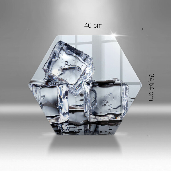 Glas Herdabdeckplatte Eiswürfel
