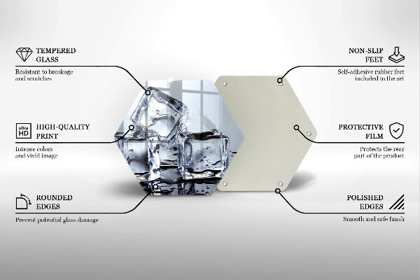 Glas Herdabdeckplatte Eiswürfel