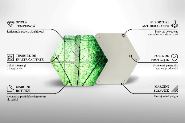 Glas Herdabdeckplatte Dekoratives Aderblatt