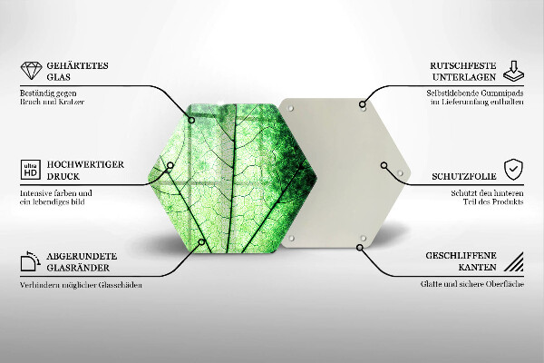 Glas Herdabdeckplatte Dekoratives Aderblatt