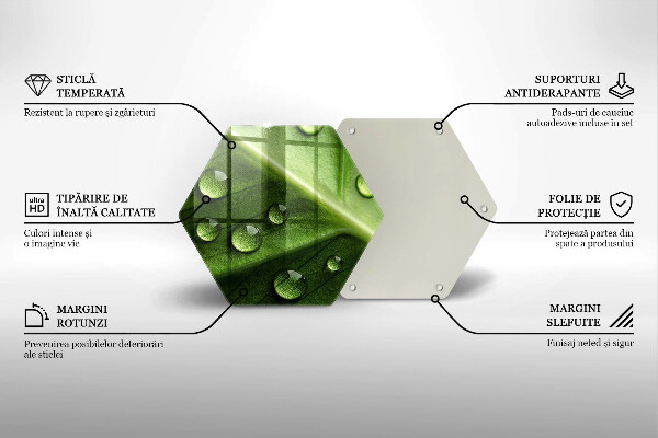 Glas Herdabdeckplatte Naturtau und Blatt