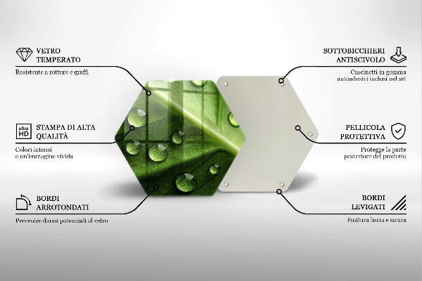 Glas Herdabdeckplatte Naturtau und Blatt