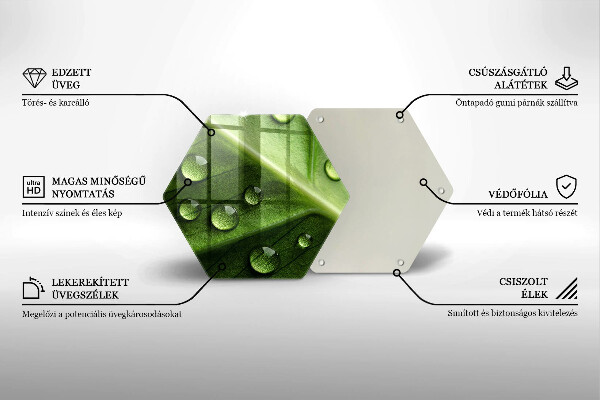 Glas Herdabdeckplatte Naturtau und Blatt