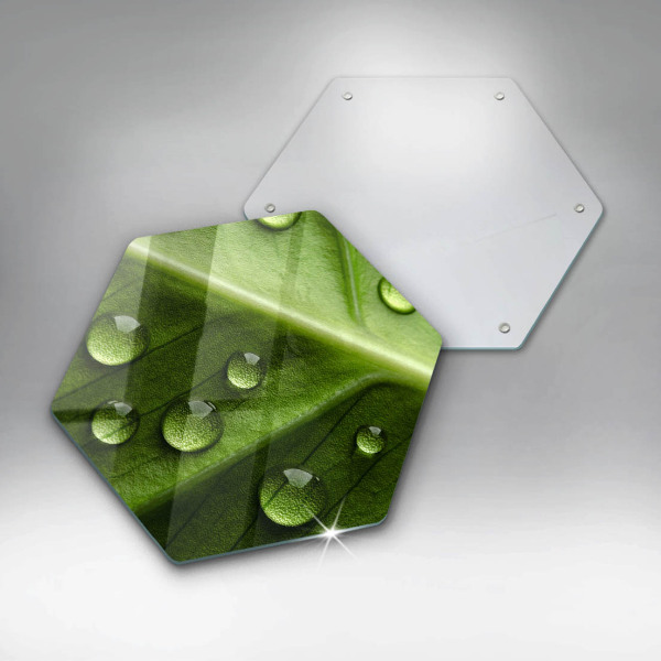 Glas Herdabdeckplatte Naturtau und Blatt