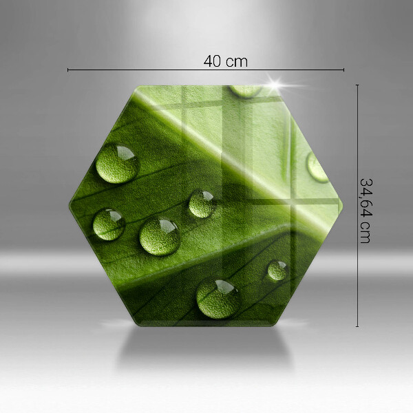 Glas Herdabdeckplatte Naturtau und Blatt
