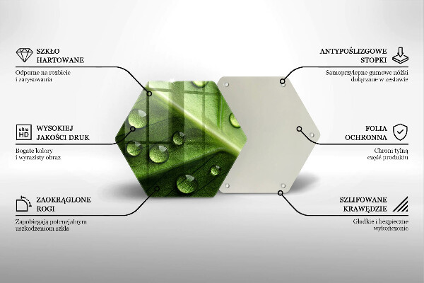 Glas Herdabdeckplatte Naturtau und Blatt