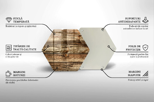 Glas Herdabdeckplatte Holzplankenstruktur