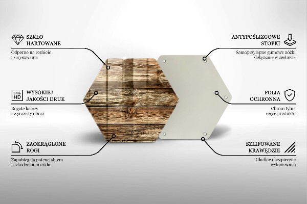 Glas Herdabdeckplatte Holzplankenstruktur