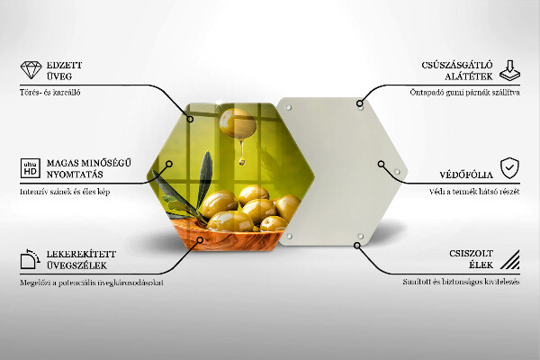 Glas Herdabdeckplatte Leckere Oliven