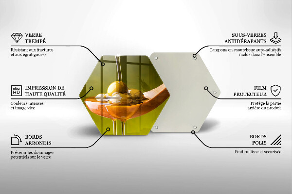 Glas Herdabdeckplatte Olivenöl und Oliven