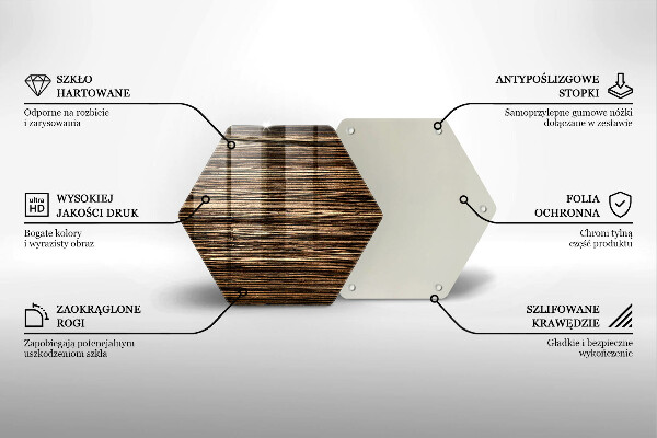 Glas Herdabdeckplatte Holzstruktur