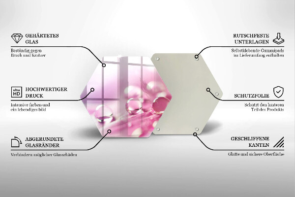 Glas Herdabdeckplatte Taublütenblätter