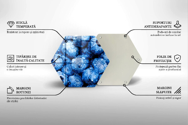 Glas Herdabdeckplatte Saftige Blaubeeren