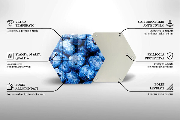 Glas Herdabdeckplatte Saftige Blaubeeren