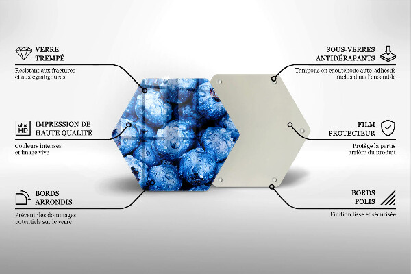 Glas Herdabdeckplatte Saftige Blaubeeren