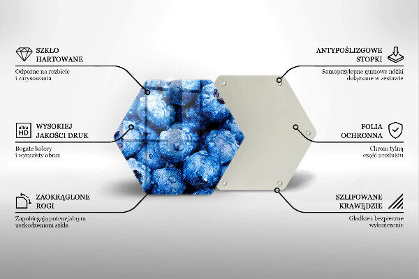 Glas Herdabdeckplatte Saftige Blaubeeren