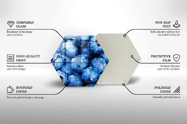 Glas Herdabdeckplatte Saftige Blaubeeren
