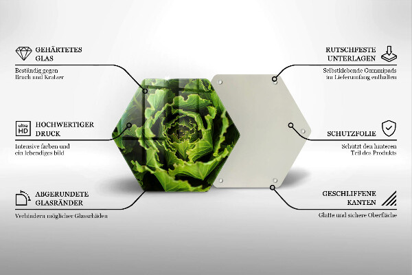 Glas Herdabdeckplatte Salatblätter essen