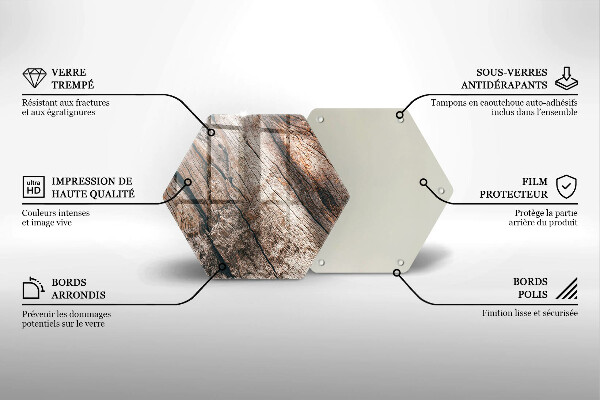 Glas Herdabdeckplatte Holzstruktur