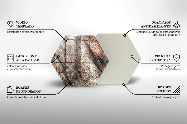 Glas Herdabdeckplatte Holzstruktur