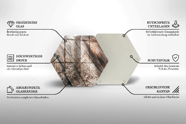 Glas Herdabdeckplatte Holzstruktur