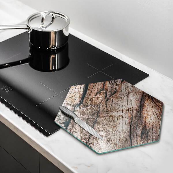 Glas Herdabdeckplatte Holzstruktur