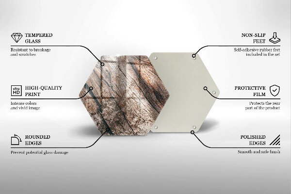 Glas Herdabdeckplatte Holzstruktur