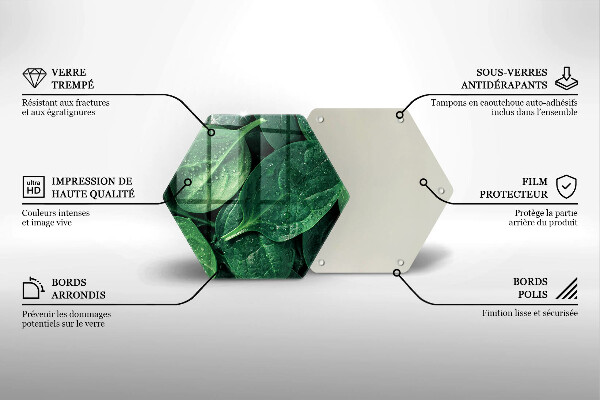 Glas Herdabdeckplatte Basilikumblätter