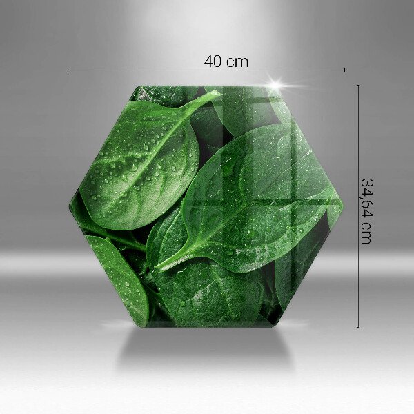 Glas Herdabdeckplatte Basilikumblätter