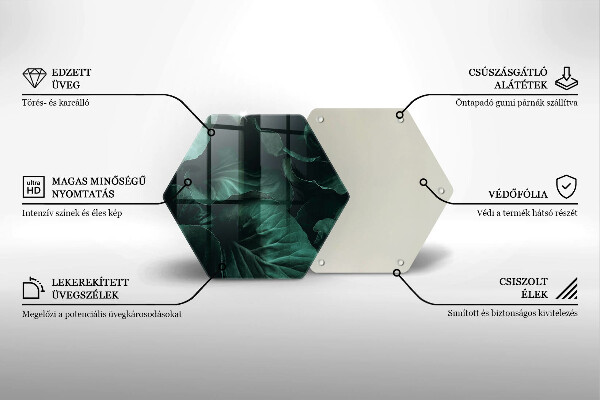 Glas Herdabdeckplatte Wilde dunkle Blätter