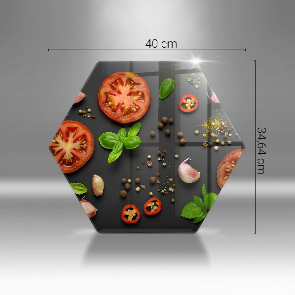 Glas Ceranfeldabdeckung Tomaten und Gewürze