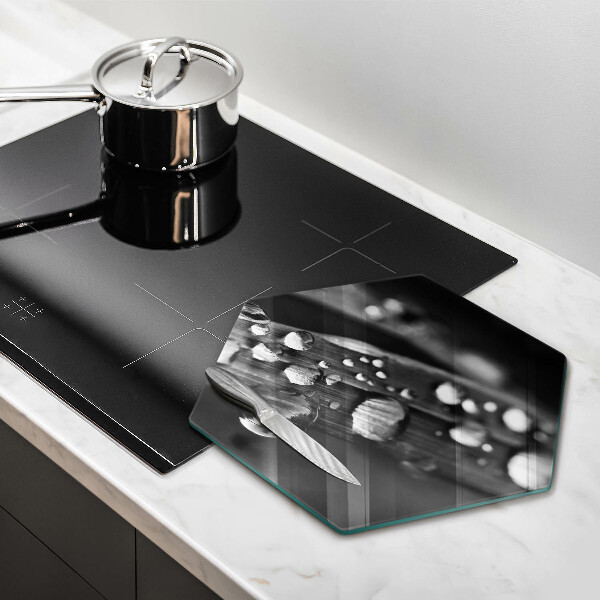 Glas Ceranfeldabdeckung Tautropfen auf den Blättern