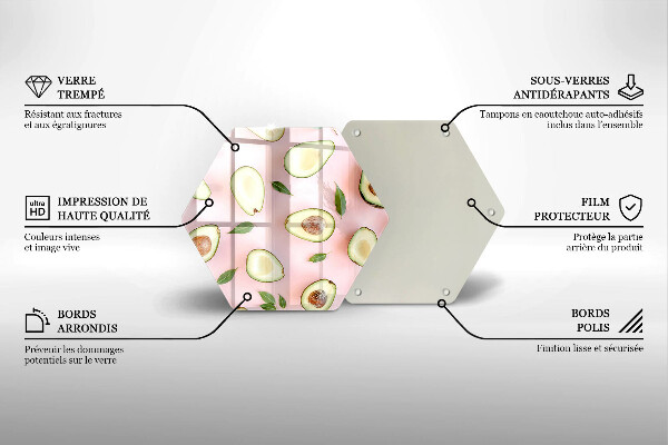 Glas Ceranfeldabdeckung Avocado-Muster