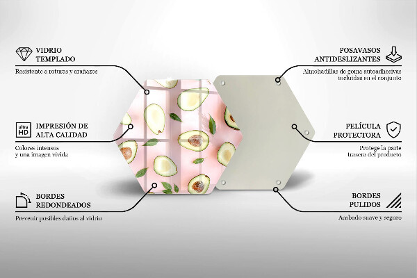 Glas Ceranfeldabdeckung Avocado-Muster