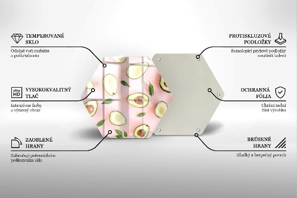 Glas Ceranfeldabdeckung Avocado-Muster