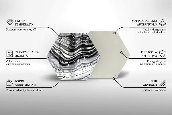 Glas Ceranfeldabdeckung Tintenabstraktion