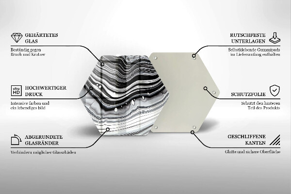 Glas Ceranfeldabdeckung Tintenabstraktion