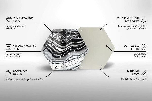 Glas Ceranfeldabdeckung Tintenabstraktion