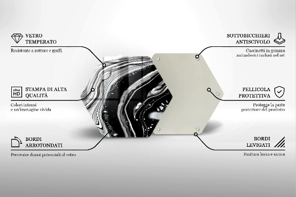 Glas Ceranfeldabdeckung Tintenabstraktion