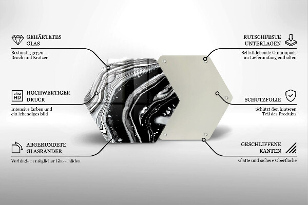 Glas Ceranfeldabdeckung Tintenabstraktion