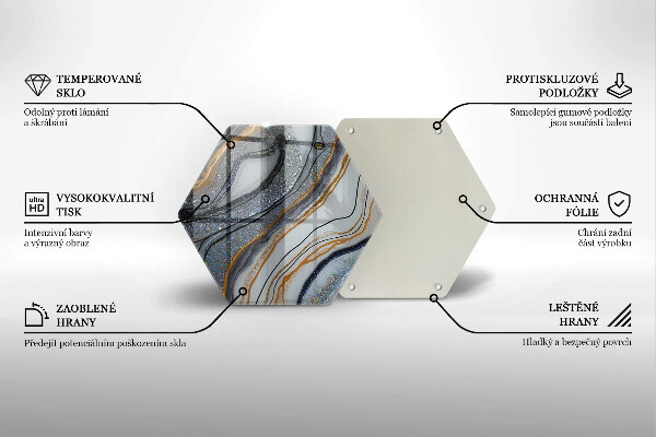 Glas Herdabdeckplatte Rock mit Gold