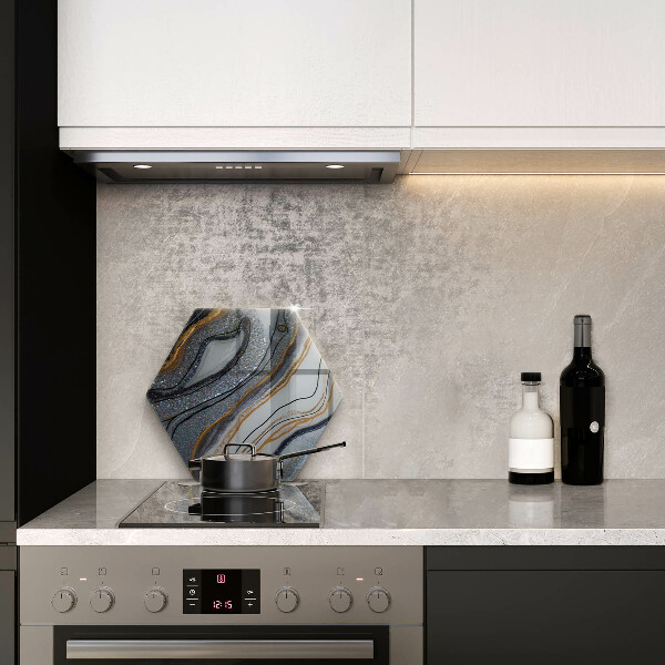 Glas Herdabdeckplatte Rock mit Gold