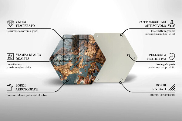 Glas Herdabdeckplatte Goldene Felsstruktur