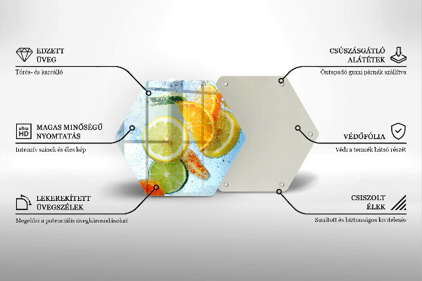 Glas Herdabdeckplatte Saftiges Zitruswasser