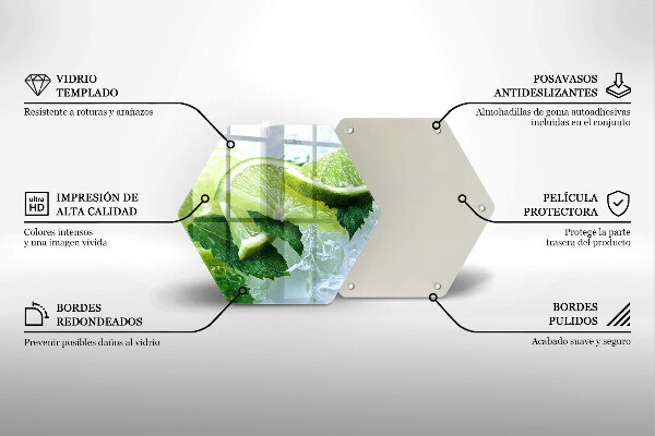 Glas Ceranfeldabdeckung Limette Minze und Eis