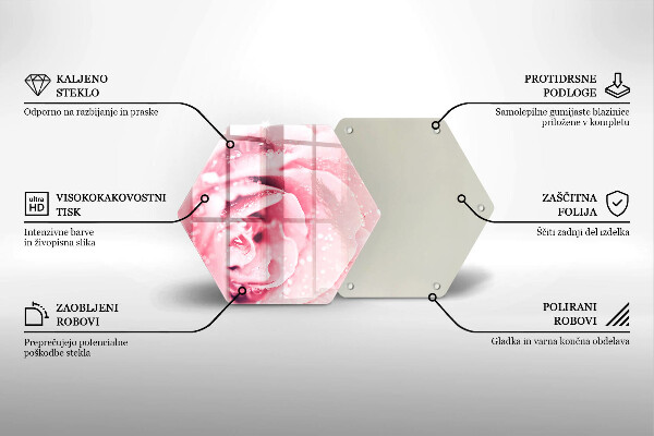 Glas Ceranfeldabdeckung Tautropfen und Rosenblüte