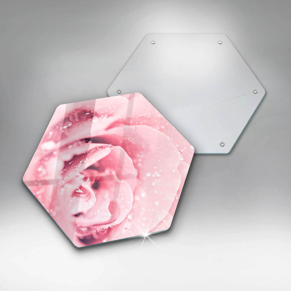 Glas Ceranfeldabdeckung Tautropfen und Rosenblüte